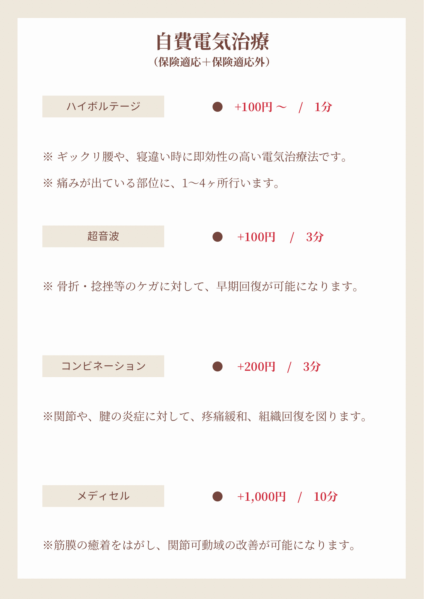 自費電気治療